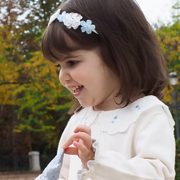 Floral White Knit Party Dress (12mths-11yrs)