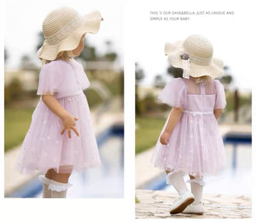 Lilac Color Flower Design Dress (18mths-11yrs)