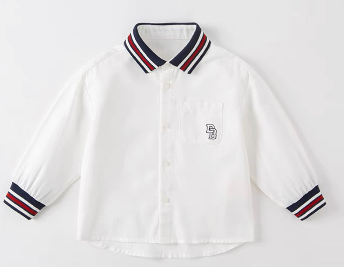 Tricolor Design Long Sleeve Shirt (2yrs-11yrs)