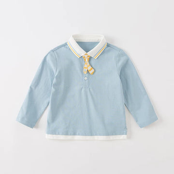 Blue Collar Shirt With Tie (18mths-7yrs)