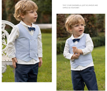 Vest Docking Shirt And Pants Set With Bowtie (18mths-7yrs)