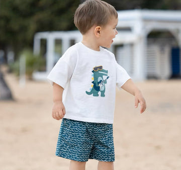Crocodile Design T-shirt & Striped Pants (12mths-7yrs)