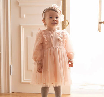 Pink Tulle Dress With Rabbit Motif (12mths-9yrs)