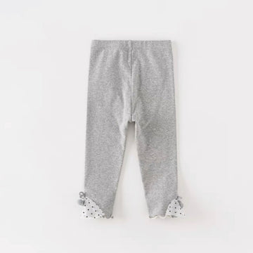 Gray Leggings With Dotted Tulle (12mths-9yrs)