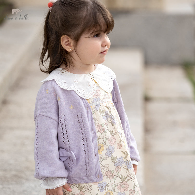 Round Neck Floral Embroidered Cardigan (12mths-9yrs)
