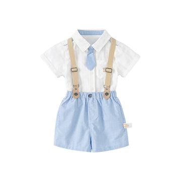 Formal Blue Collar Set with Tie (12mths-7yrs)
